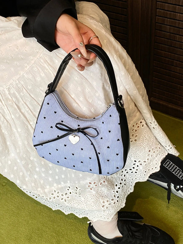Printed Bow Shoulder Bag